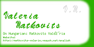 valeria matkovits business card